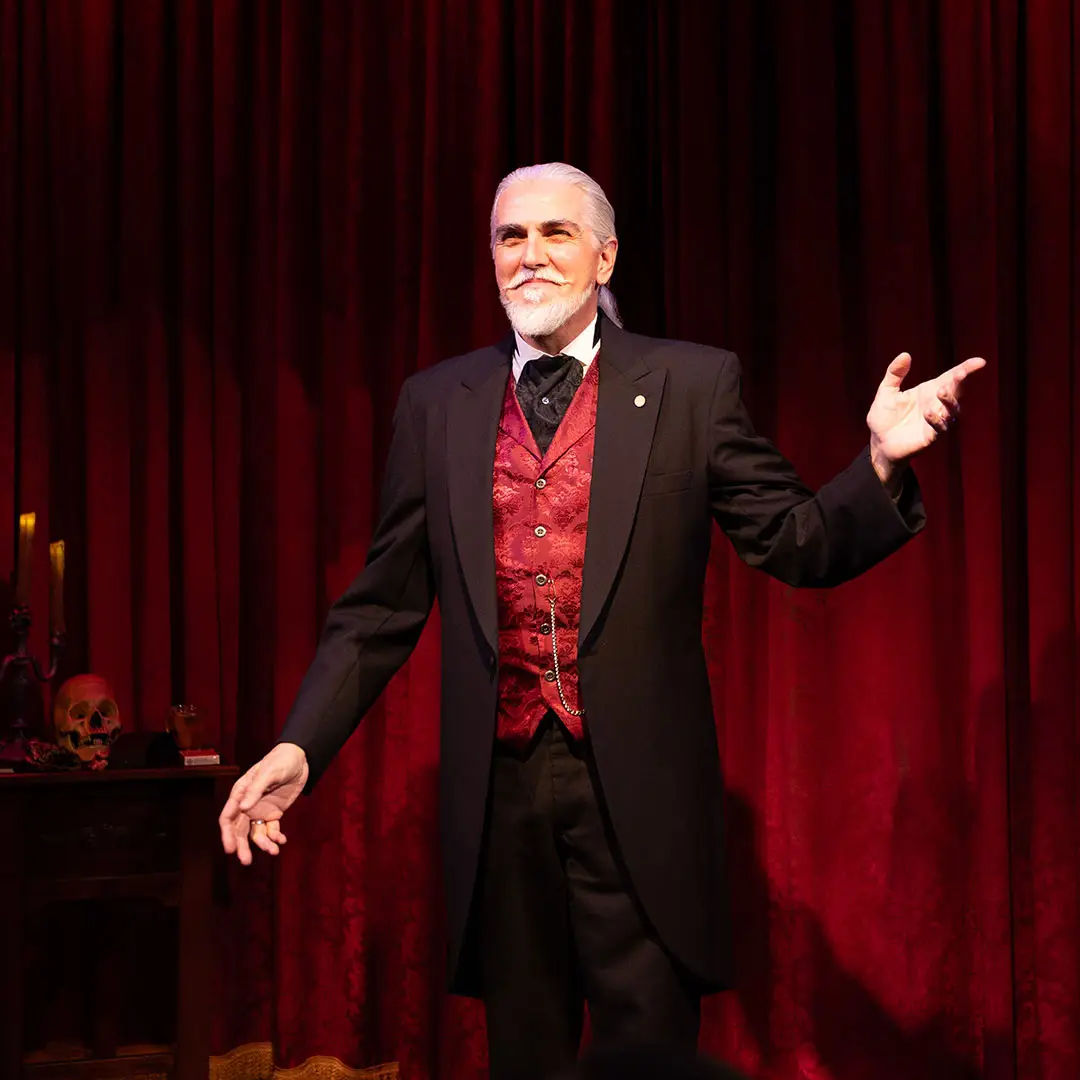 Georges-Robert performs at the Magic Castle with theatrical flair and Victorian elegance